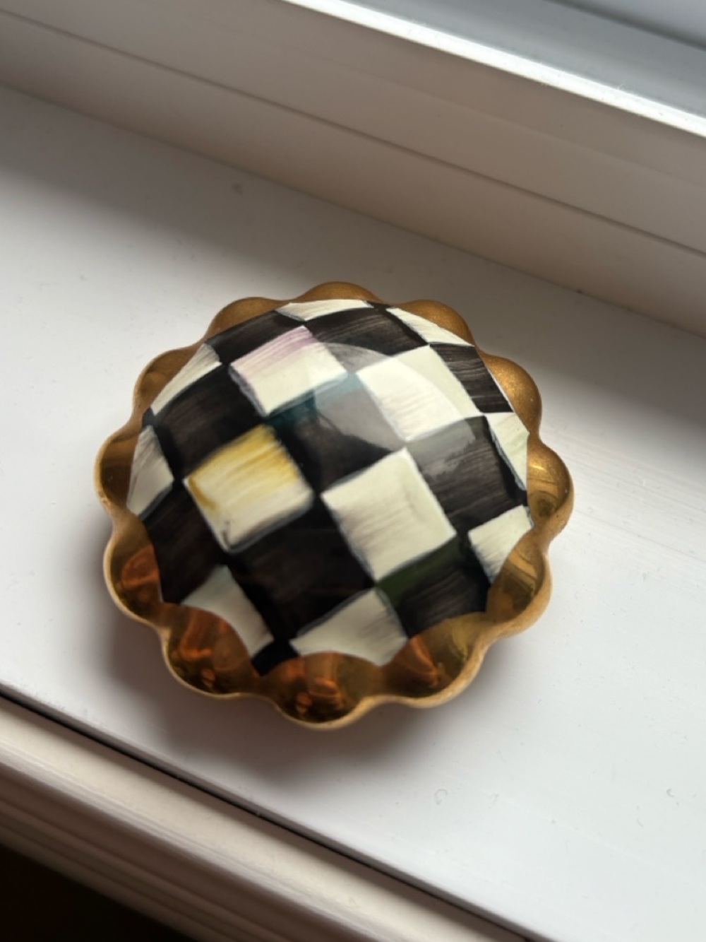 MACKENZIE-CHILDS Courtley check round decorative knob